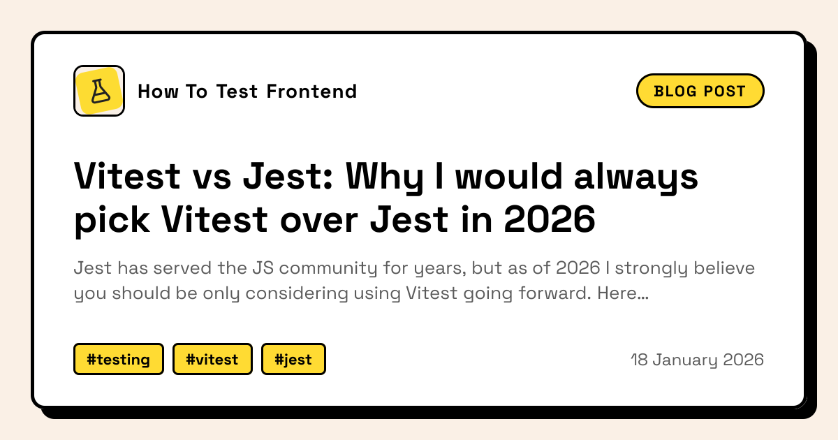 Vitest vs Jest: Why I would always pick Vitest over Jest in 2026 | How ...